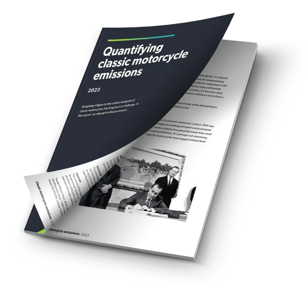 Quantifying classic motorcycle emissions report